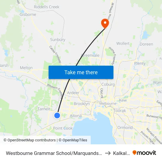 Westbourne Grammar School/Marquands Rd to Kalkallo map