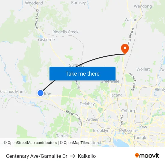 Centenary Ave/Gamalite Dr to Kalkallo map
