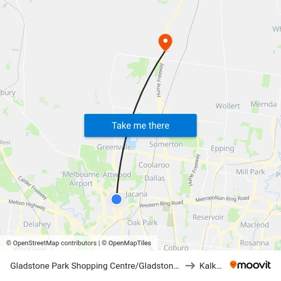 Gladstone Park Shopping Centre/Gladstone Park Dr to Kalkallo map