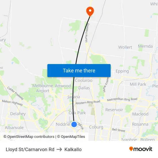 Lloyd St/Carnarvon Rd to Kalkallo map