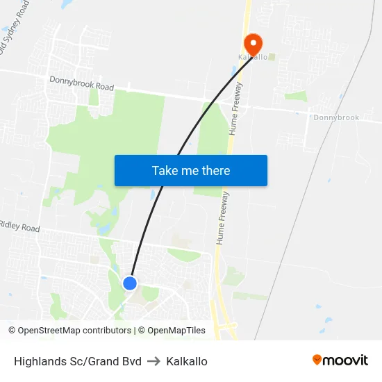 Highlands Sc/Grand Bvd to Kalkallo map