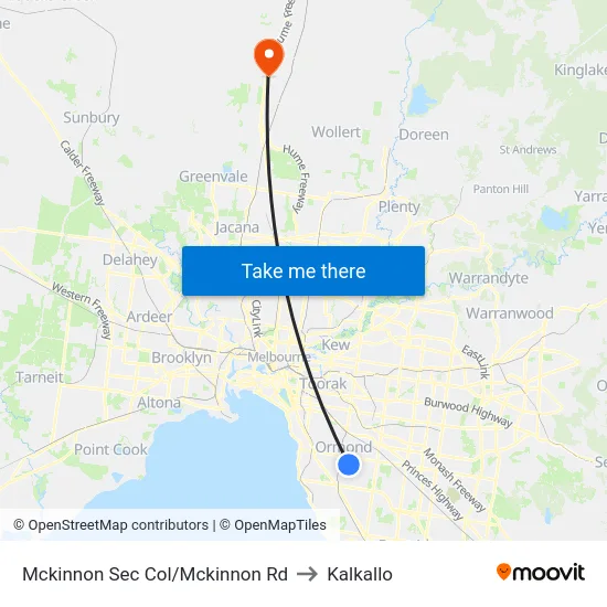 Mckinnon Sec Col/Mckinnon Rd to Kalkallo map