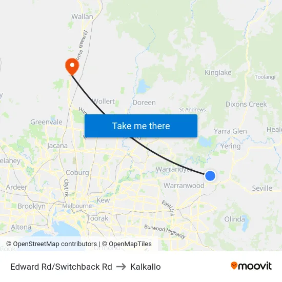 Edward Rd/Switchback Rd to Kalkallo map