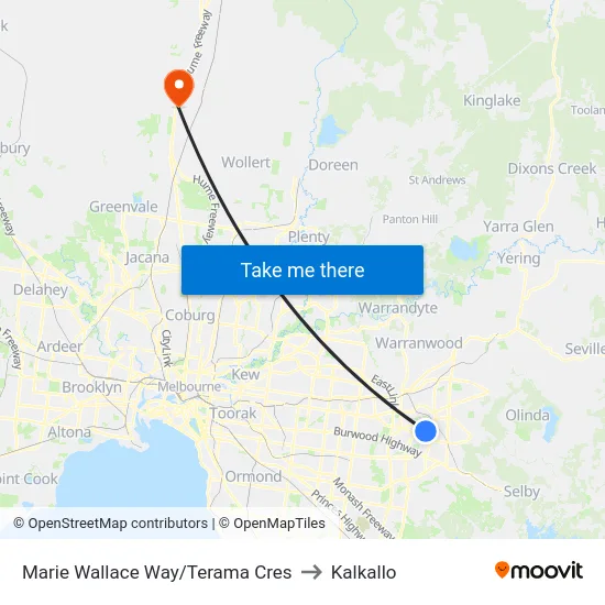 Marie Wallace Way/Terama Cres to Kalkallo map