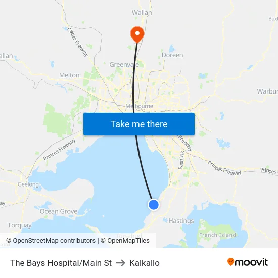 The Bays Hospital/Main St to Kalkallo map