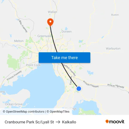 Cranbourne Park Sc/Lyall St to Kalkallo map