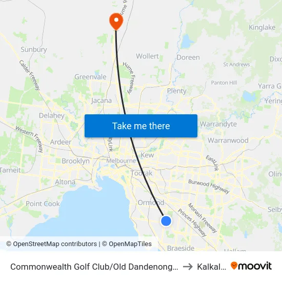 Commonwealth Golf Club/Old Dandenong Rd to Kalkallo map