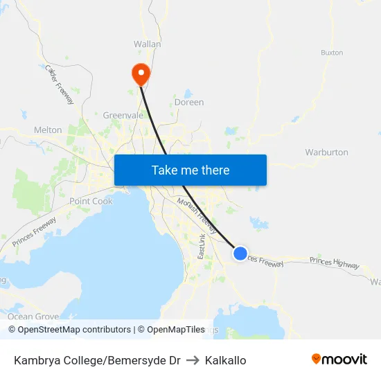 Kambrya College/Bemersyde Dr to Kalkallo map