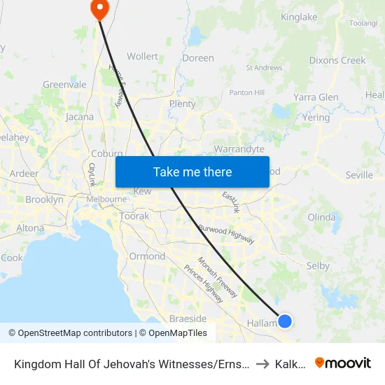Kingdom Hall Of Jehovah's Witnesses/Ernst Wanke Rd to Kalkallo map