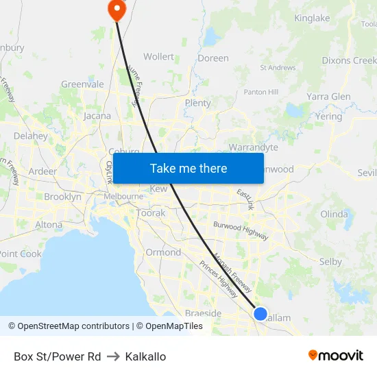 Box St/Power Rd to Kalkallo map