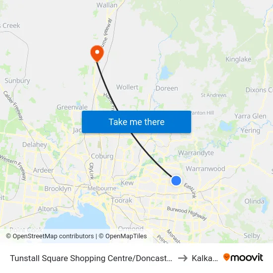 Tunstall Square Shopping Centre/Doncaster Rd to Kalkallo map