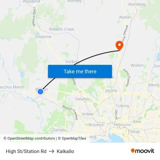 High St/Station Rd to Kalkallo map