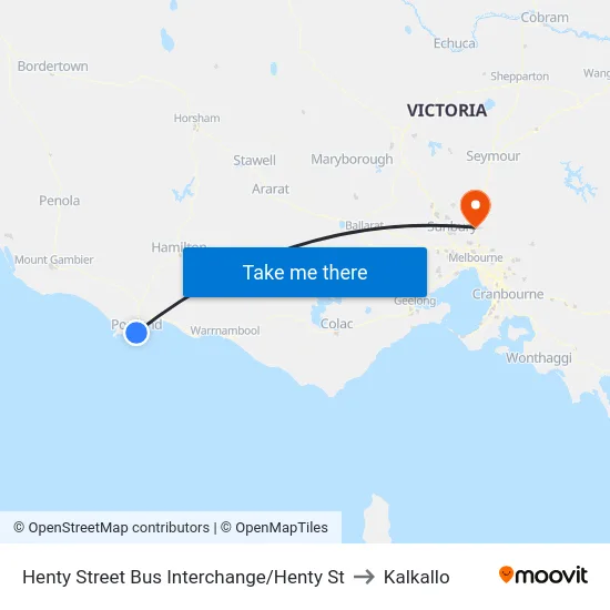Henty Street Bus Interchange/Henty St to Kalkallo map