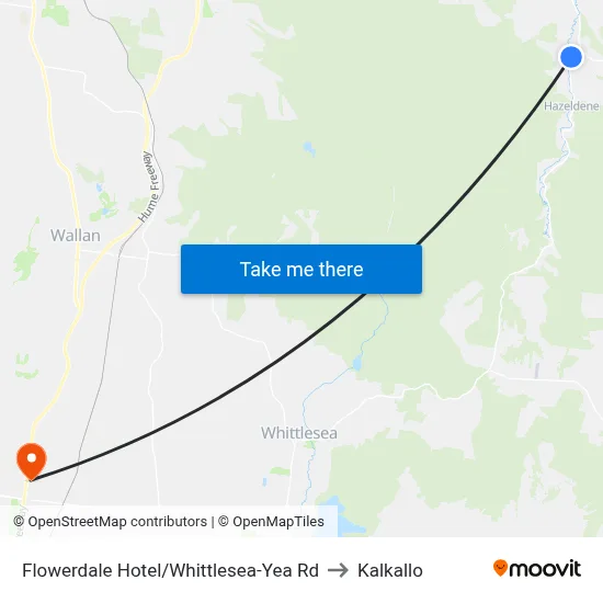 Flowerdale Hotel/Whittlesea-Yea Rd to Kalkallo map