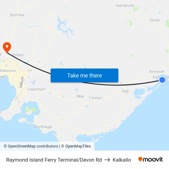 Raymond Island Ferry Terminal/Devon Rd to Kalkallo map