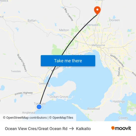 Ocean View Cres/Great Ocean Rd to Kalkallo map