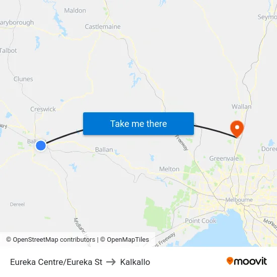 Eureka Centre/Eureka St to Kalkallo map