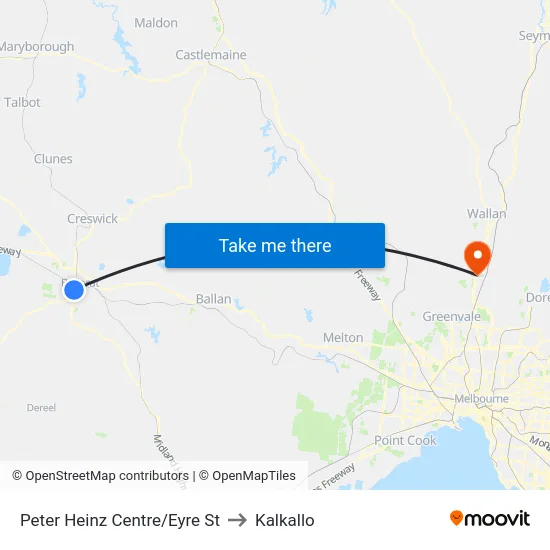 Peter Heinz Centre/Eyre St to Kalkallo map