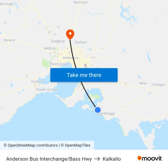 Anderson Bus Interchange/Bass Hwy to Kalkallo map