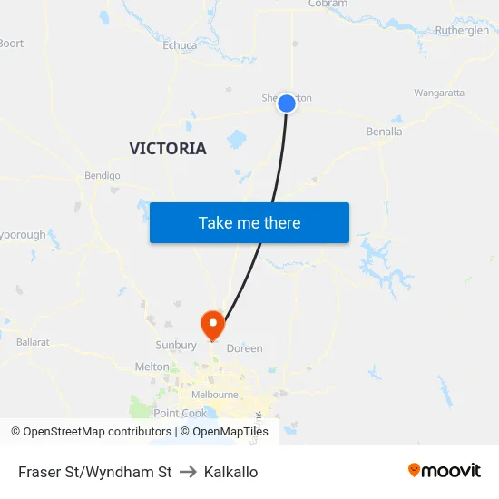 Fraser St/Wyndham St to Kalkallo map