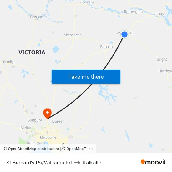 St Bernard's Ps/Williams Rd to Kalkallo map
