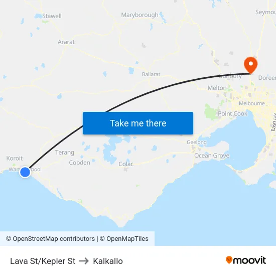 Lava St/Kepler St to Kalkallo map