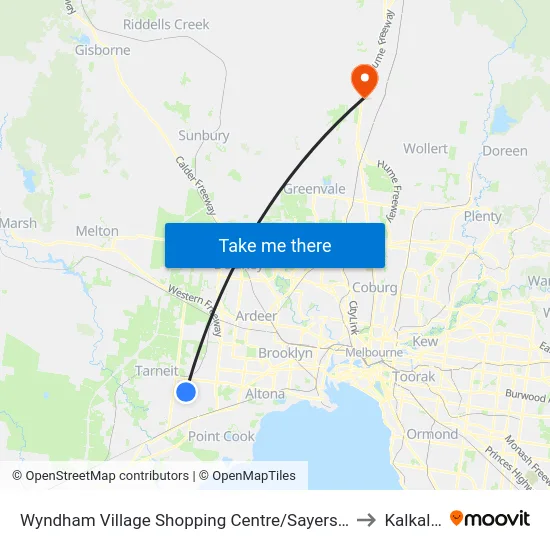 Wyndham Village Shopping Centre/Sayers Rd to Kalkallo map