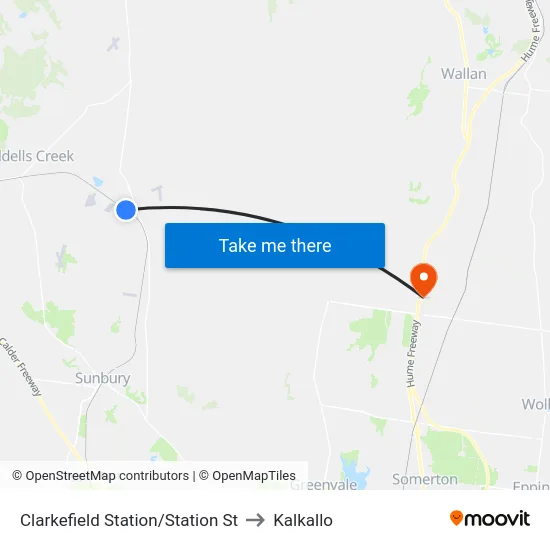 Clarkefield Station/Station St to Kalkallo map