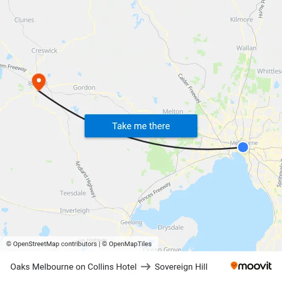 Oaks Melbourne on Collins Hotel to Sovereign Hill map