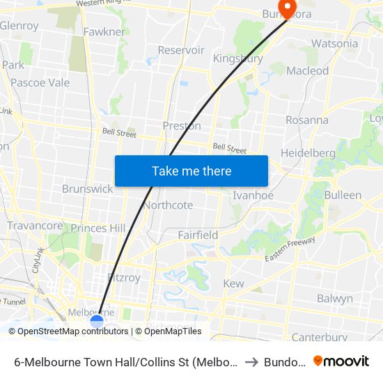 6-Melbourne Town Hall/Collins St (Melbourne City) to Bundoora map