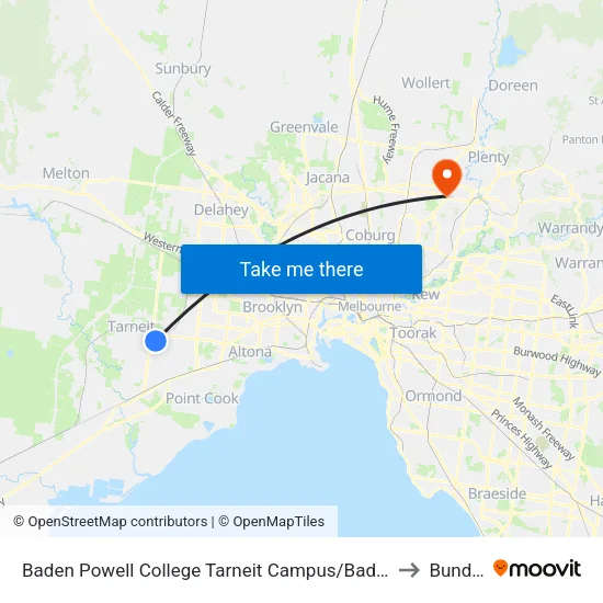 Baden Powell College Tarneit Campus/Baden Powell Dr to Bundoora map