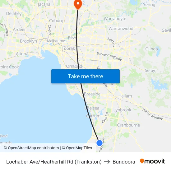 Lochaber Ave/Heatherhill Rd to Bundoora map