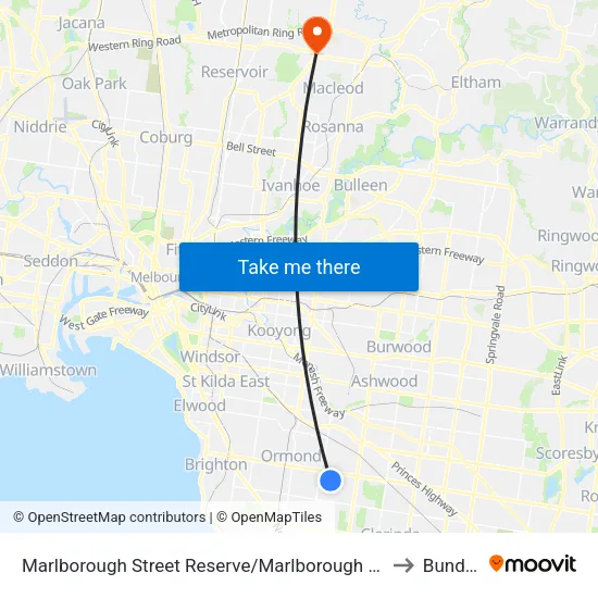 Marlborough Street Reserve/Marlborough St to Bundoora map