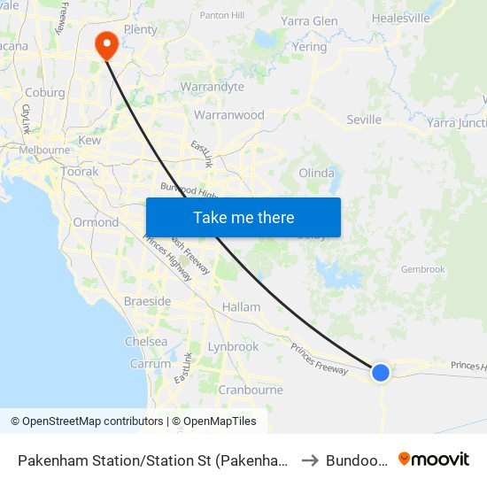 Pakenham Station/Station St (Pakenham) to Bundoora map