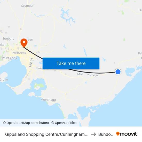 Gippsland Shopping Centre/Cunninghame St to Bundoora map