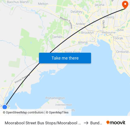 Moorabool Street Bus Stops/Moorabool St (Geelong) to Bundoora map