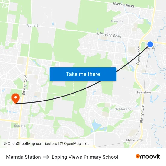 Mernda Station to Epping Views Primary School map