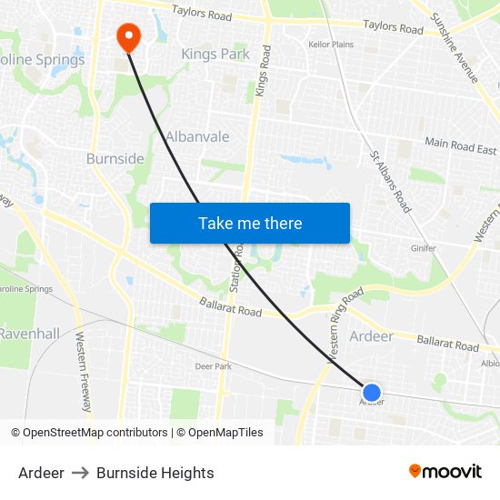 Ardeer to Burnside Heights map