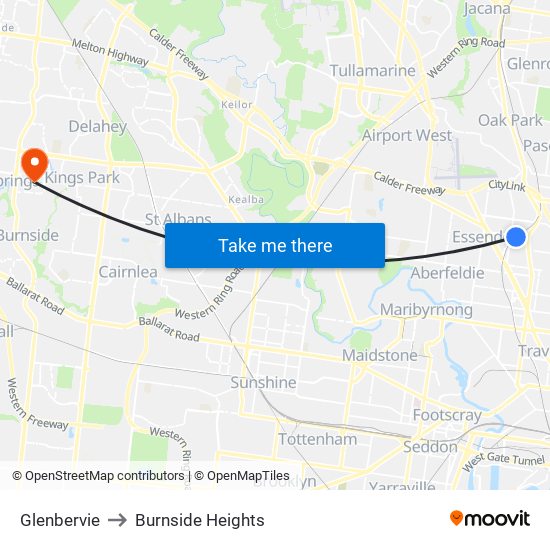 Glenbervie to Burnside Heights map