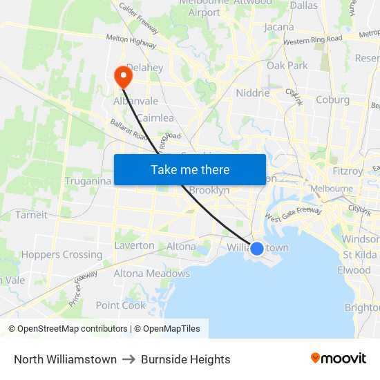 North Williamstown to Burnside Heights map