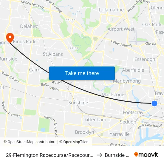 Flemington Racecourse/Racecourse Rd #29 to Burnside Heights map