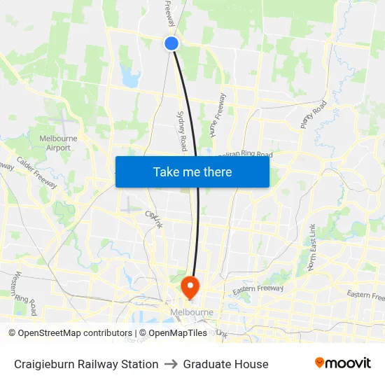 Craigieburn Railway Station to Graduate House map