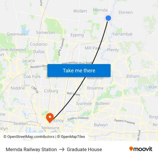 Mernda Railway Station to Graduate House map