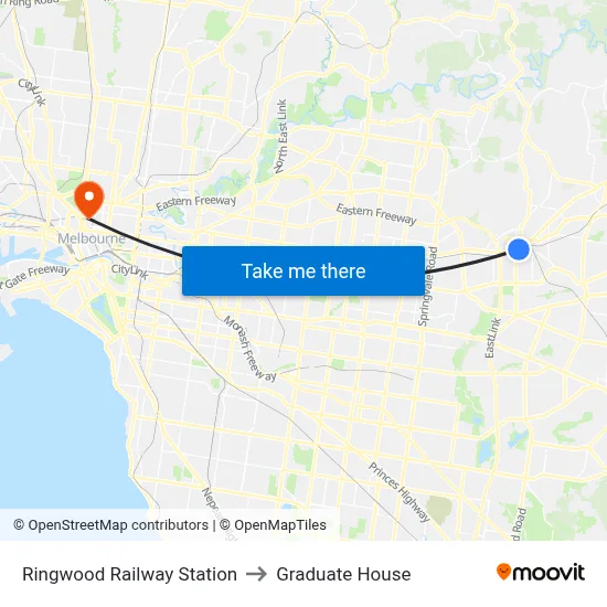Ringwood Railway Station to Graduate House map