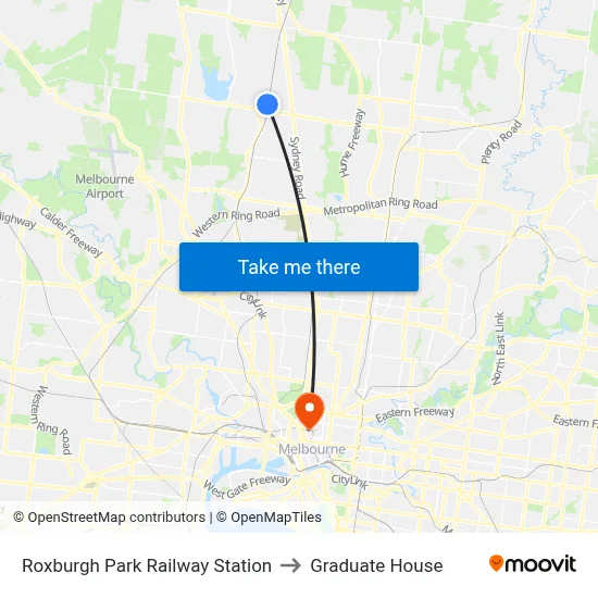 Roxburgh Park Railway Station to Graduate House map