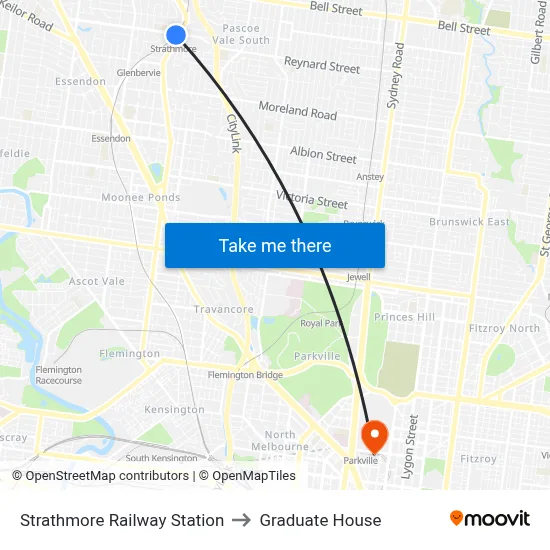 Strathmore Railway Station to Graduate House map
