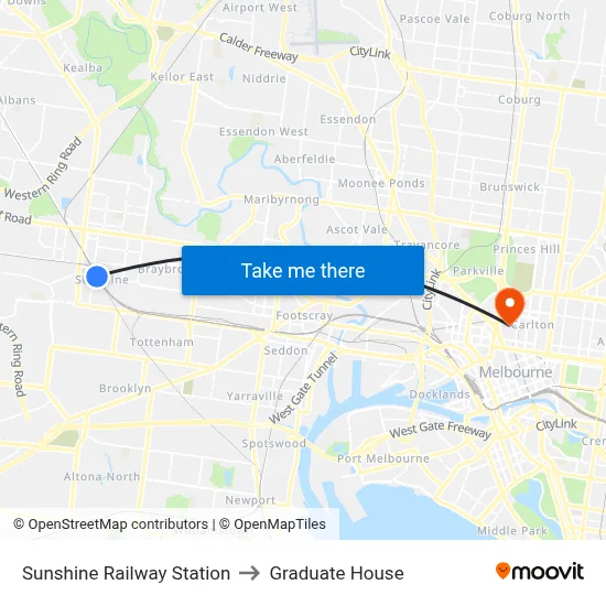 Sunshine Railway Station to Graduate House map