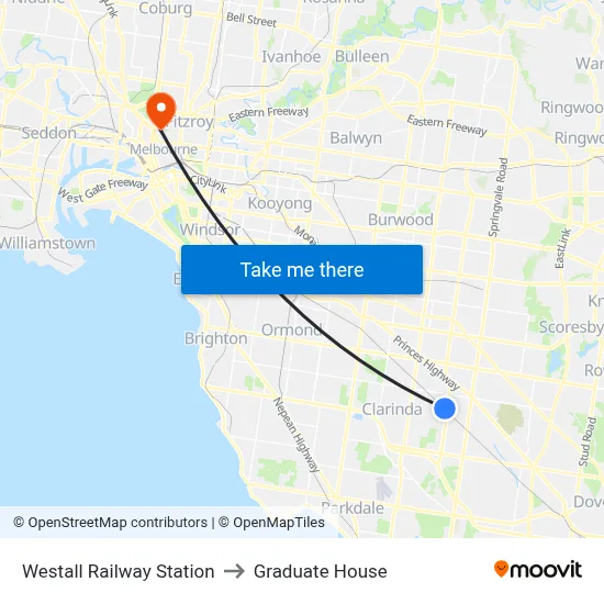 Westall Railway Station to Graduate House map