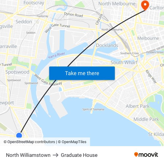 North Williamstown to Graduate House map