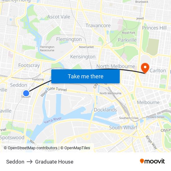 Seddon to Graduate House map
